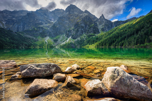 Beautiful Eye of the Sea lake in Tatra mountains, Poland