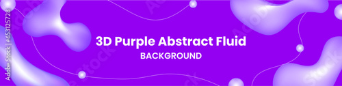3D Purple Fluid Background Linkedin Banner