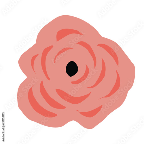 pink abstract floral hand drawn icon for decoration, wedding invitation card, anniversary, greetings.