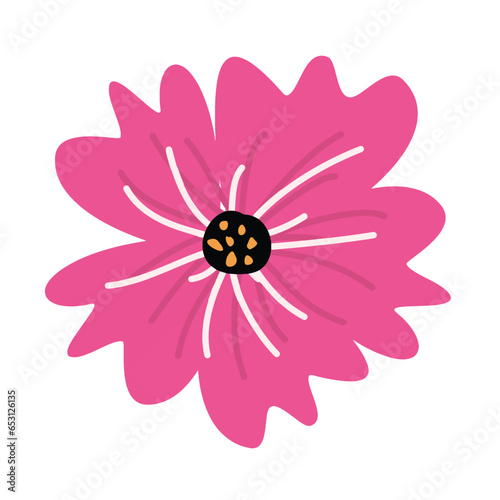 abstract magenta flower illustration icon
