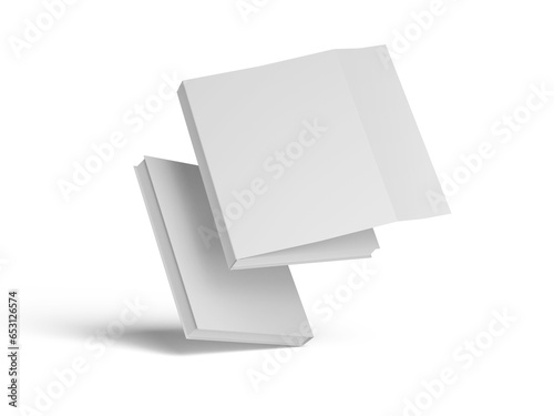 White Blank Dust Jacket Book Cover 3D Render Mockup