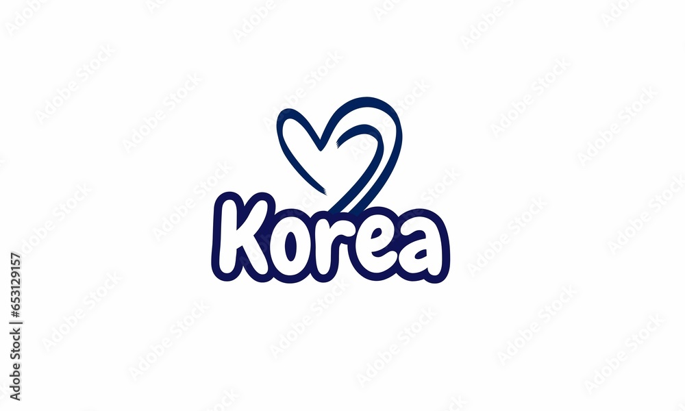 love for Korea with this heart-shaped design beautifully incorporating the country's name. This unique creation blends artistry and national pride.
