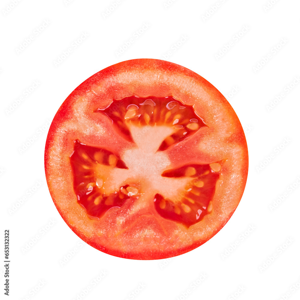 Slice of tomato isolated on transparent background. PNG Slice of tomato isolated on transparent background. PNG