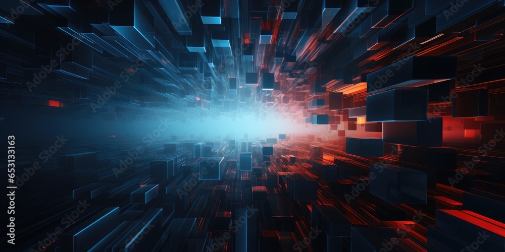 Obraz premium Digital tech tunnel