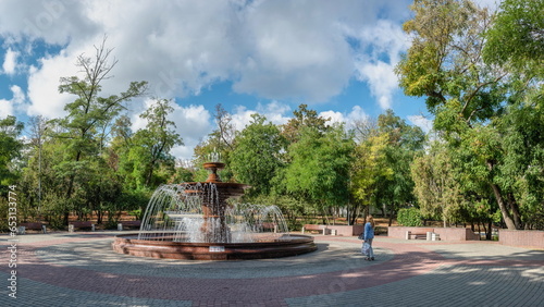 Fountain in Taras Shevchenko Park in Odessa, Ukraine