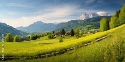 panorama of the mountains in the summer