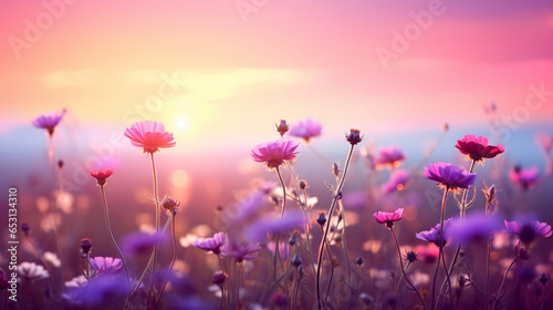 zauberhafte Wildblumen auf einer Wiese im Sonnenuntergang © Jenny Sturm
