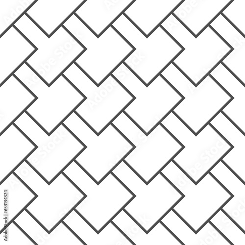 Roof square tile seamless pattern. Dragon and fish scale seamless background. Simple abstract line pattern. Vector illustration on white background.
