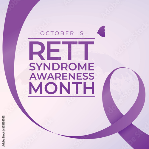 Rett Syndrome Awareness Month design template good for celebration usage. purple ribbon vector design. purple ribbon illustration. flat design. vector eps 10. photo