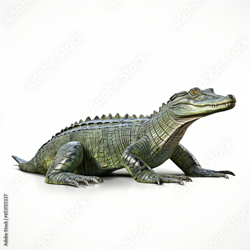 Gharial isolated on white background © Daniel