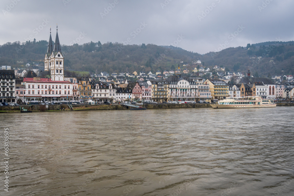 Fototapeta premium Spring Day at Boppard, Town in Rhineland-Palatinate