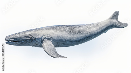 Gray whale isolated on white background