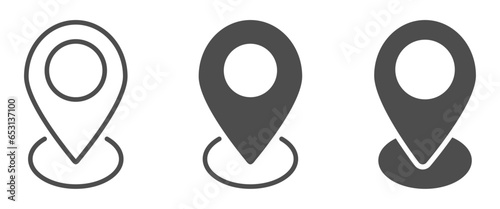 Trendy location pin flat vector icons set. Location pin flat vector signs