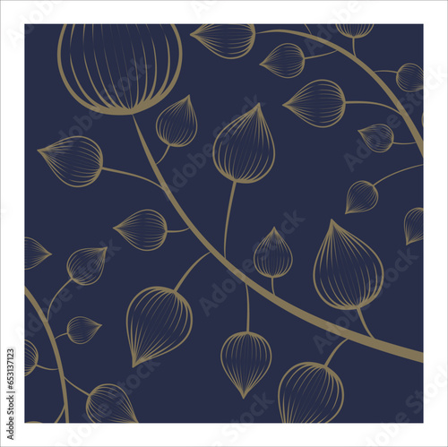 Vector leaves botanical modern, art deco wallpaper background. Line design for interior design, textile patterns, textures, posters, package, wrappers, gifts etc. Eps 10