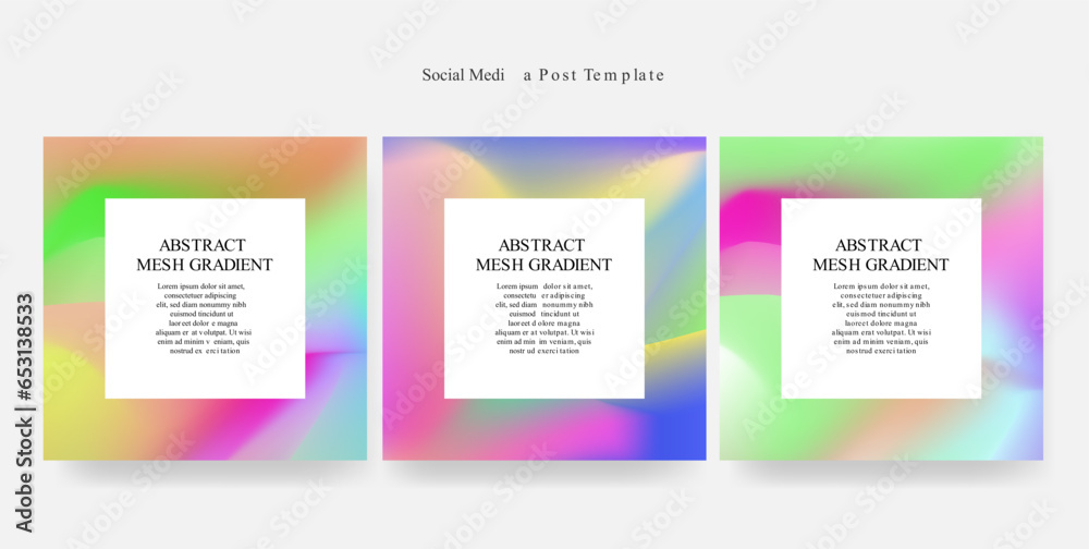 Aesthetic Colorfull Abstract Mesh Gradient Social Media Post Template