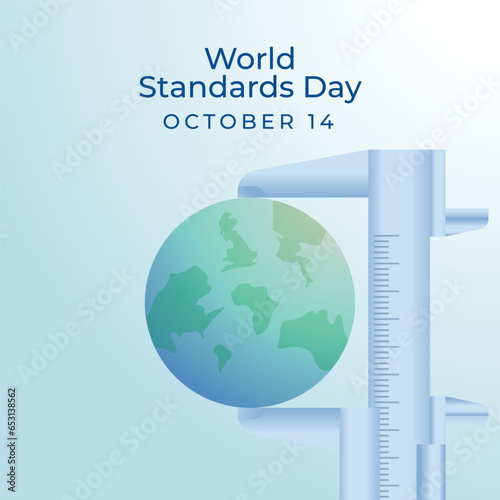 Flyers promoting World Standards Day or other events can utilize World Standards Day-related vector graphics. design of a flyer, a celebration.