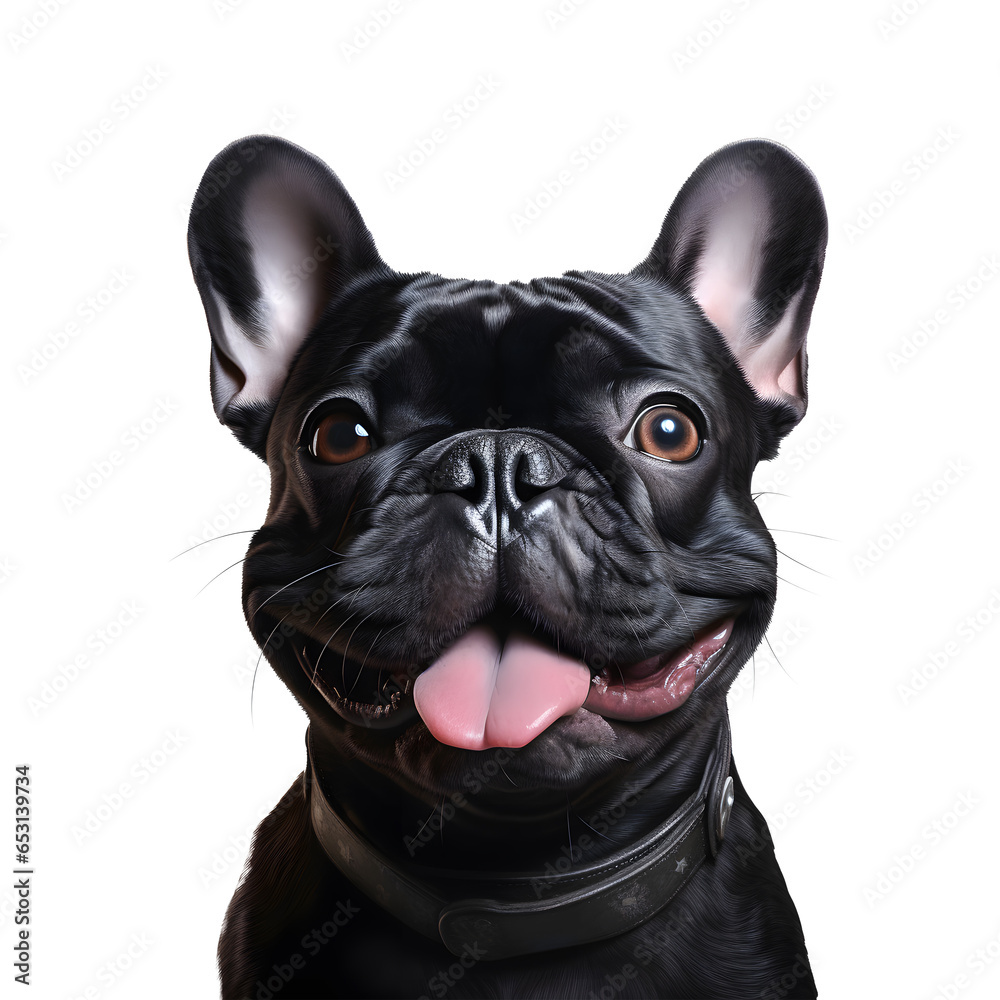 Black realistic frenchies bulldog 