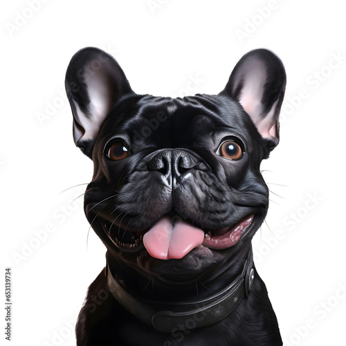 Black realistic frenchies bulldog  photo