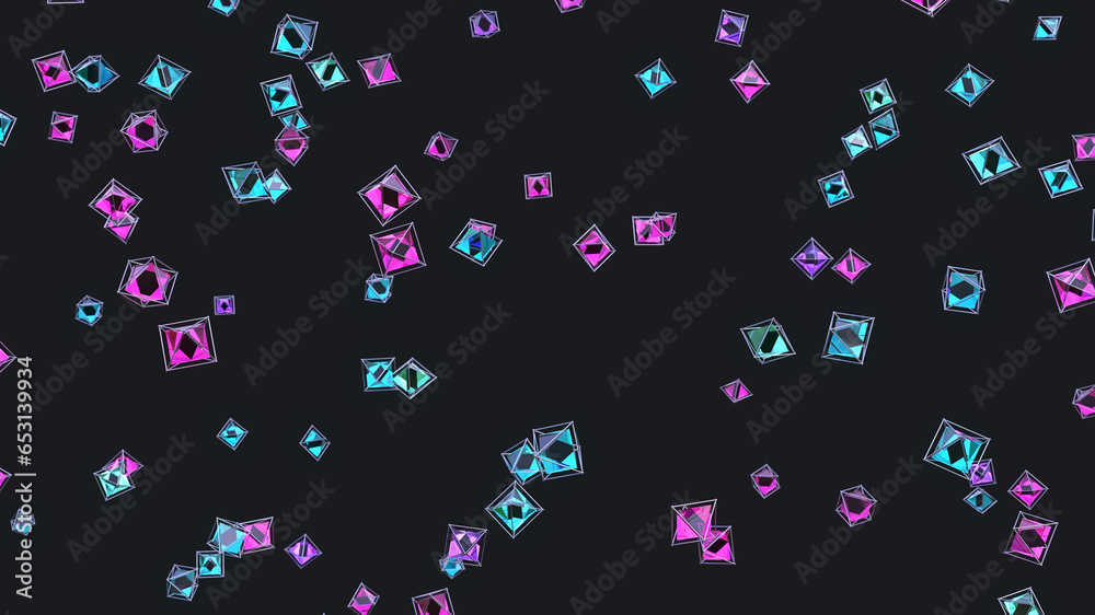 flying color rystals background flying color rystals background