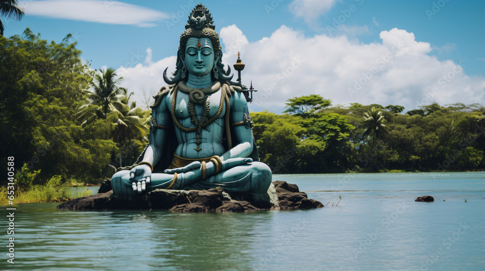 Giant Shiva Statue in Mauritius located at Grand Bas
