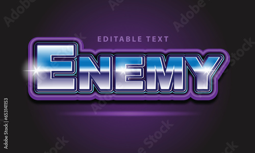 enemy text effect metallic