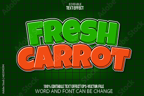 Fototapeta Naklejka Na Ścianę i Meble -  Fresh Carrot Editable Text Effect Flat Gradient Style