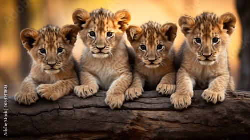 Group of cute lion cubs © Ghazanfar