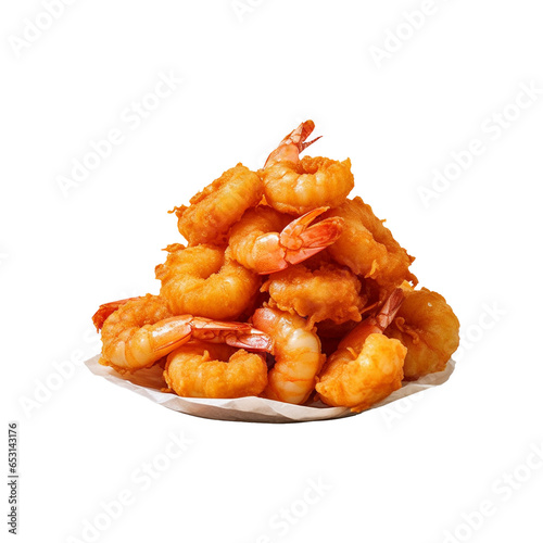 Fried shrimp isolated on transparent background
