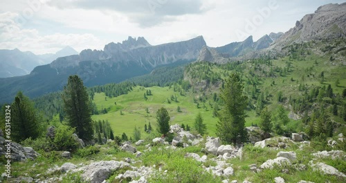 Panoramic view of the Dolomiti Ampezzane, Eastern Dolomites, Italy photo