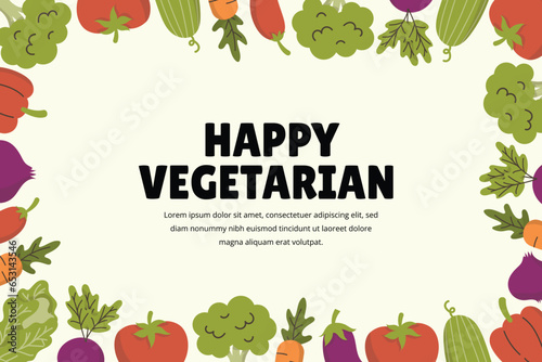 Hand Drawn Vegetable Frame Background