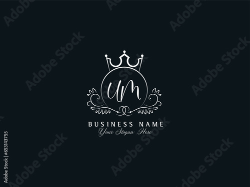 Typography Um Business Logo, Minimal Um mu Fashion Logo Letter Design