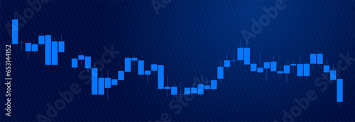 Trading of stock Chart blue technology Background template. trade Chart of forex, cryptocurrency, stock market and Binary option with Candles and indicators. Exchange buy sell in financial market.