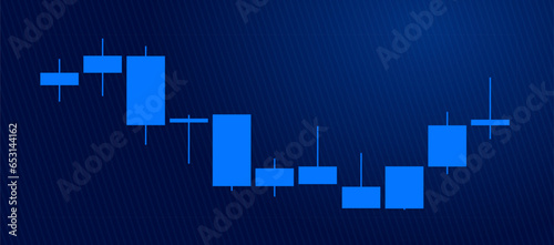 Trading of stock Chart blue technology Background template. trade Chart of forex, cryptocurrency, stock market and Binary option with Candles and indicators. Exchange buy sell in financial market.