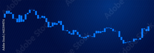 Trading of stock Chart blue technology Background template. trade Chart of forex, cryptocurrency, stock market and Binary option with Candles and indicators. Exchange buy sell in financial market.