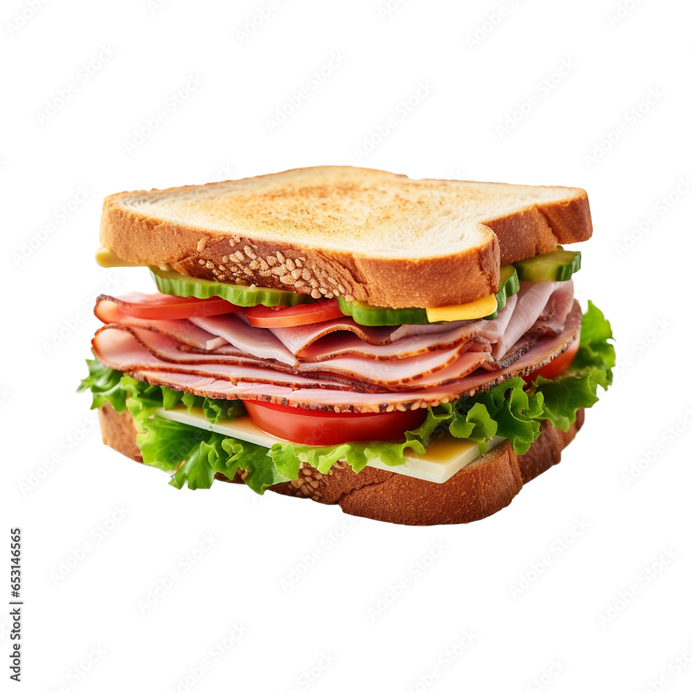Grilled Sandwich and cream cheese on transparent background