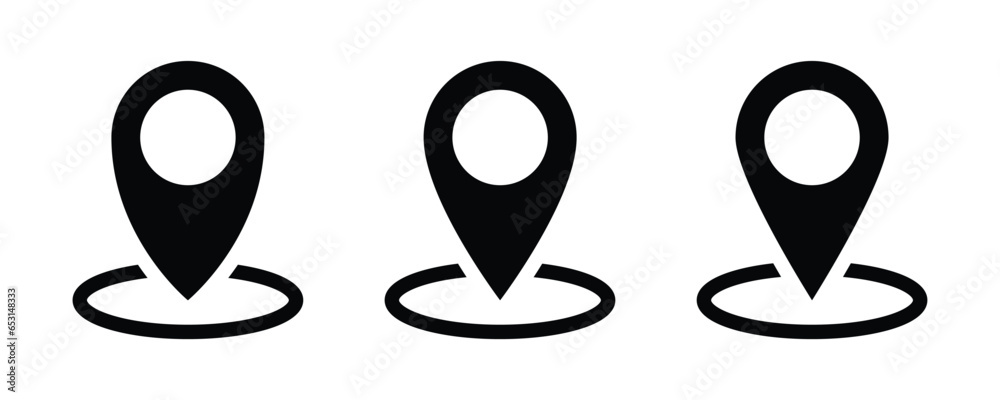 location icon set , map pin icons , location map place marker pointer icon collection set. flat style. png. vector symbols signs - obrazy, fototapety, plakaty 