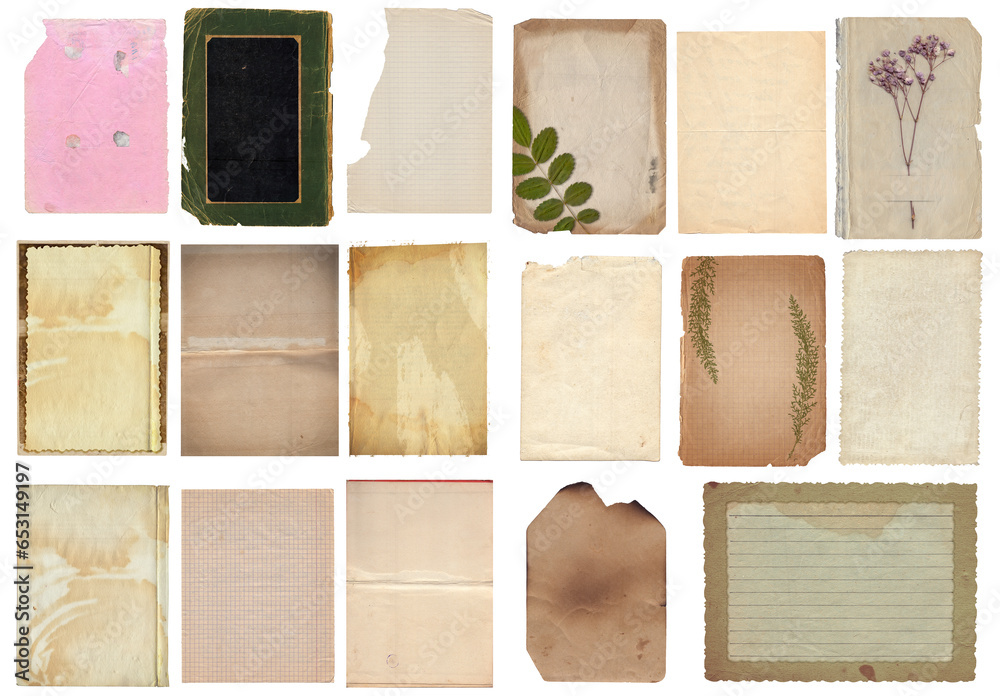 Set of Vintage background of old paper texture with spots