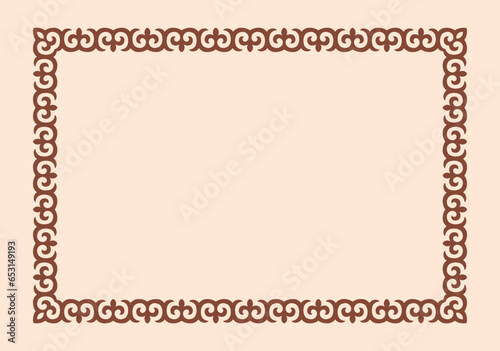 Vector ornamenrt of Kazakh, Asian ethnic decorative vector
