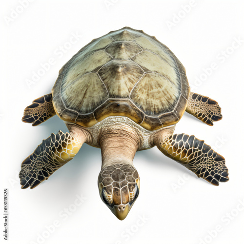 Kemps riley sea turtle isolated on white background
