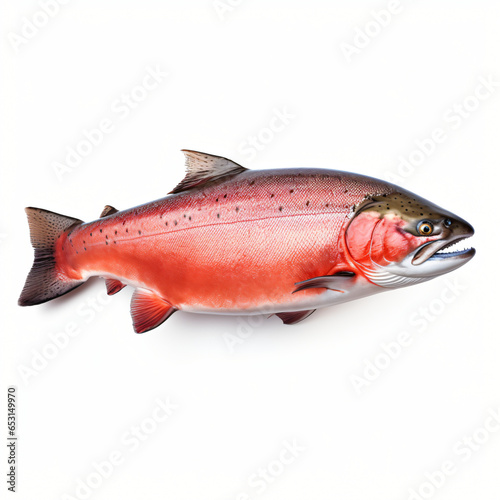 King salmon isolated on white background