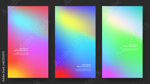 Colorful Mesh Gradient Background Instagram Social Media Post Story Template