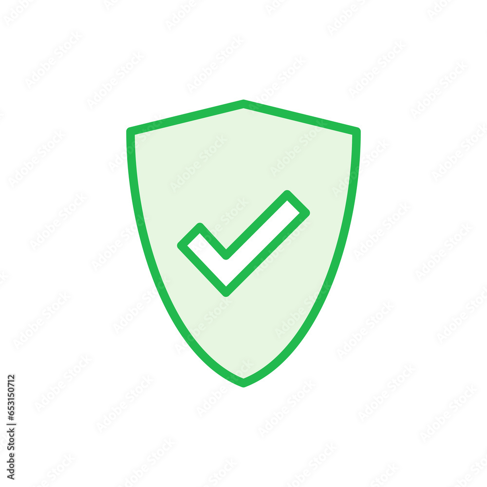 Shield check mark icon set. Protection approve sign. Safe icon vector Shield check mark icon set. Protection approve sign. Safe icon vector