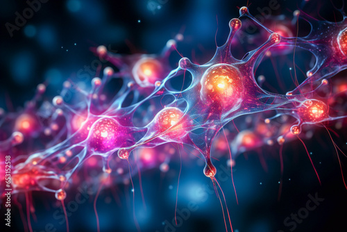Neural cell neurons connecting the brain Generative AI