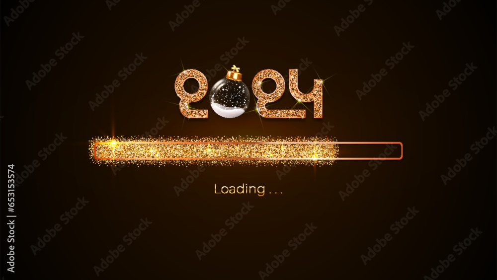 Shiny Withprogress Progress bar with golden particles on black Download New Year's Eve ...