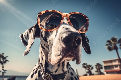 The Great Dane dog in sunglasses
