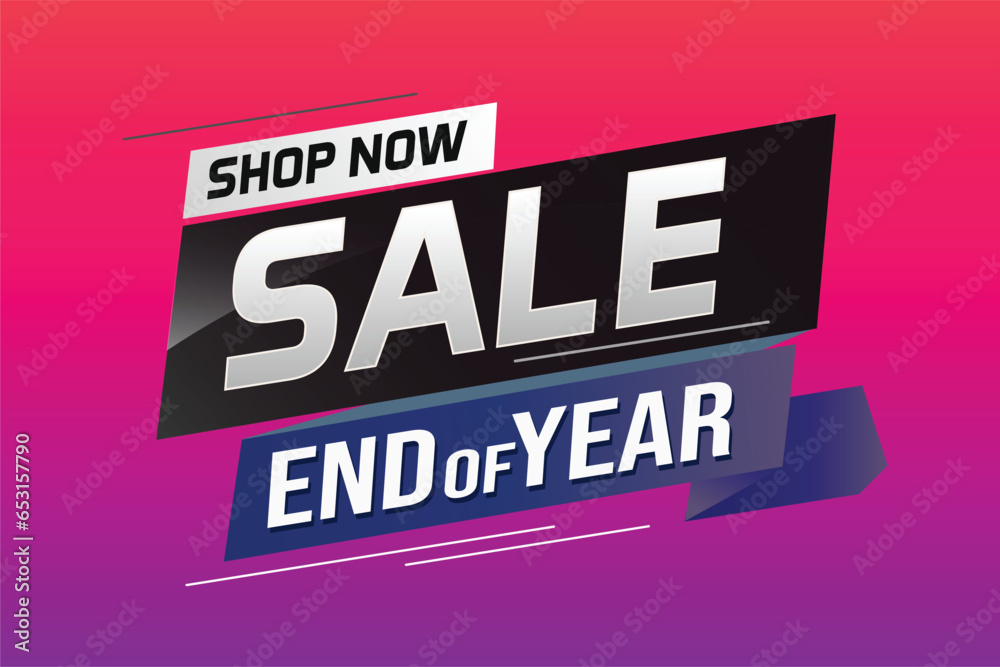 End of year Sale word concept vector illustration with lines and 3d style, landing page, template, ui, web, mobile app, poster, banner, flyer, background, gift card, coupon, label, wallpaper	