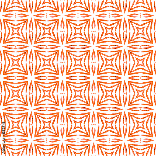 Hand drawn tropical seamless border. Orange