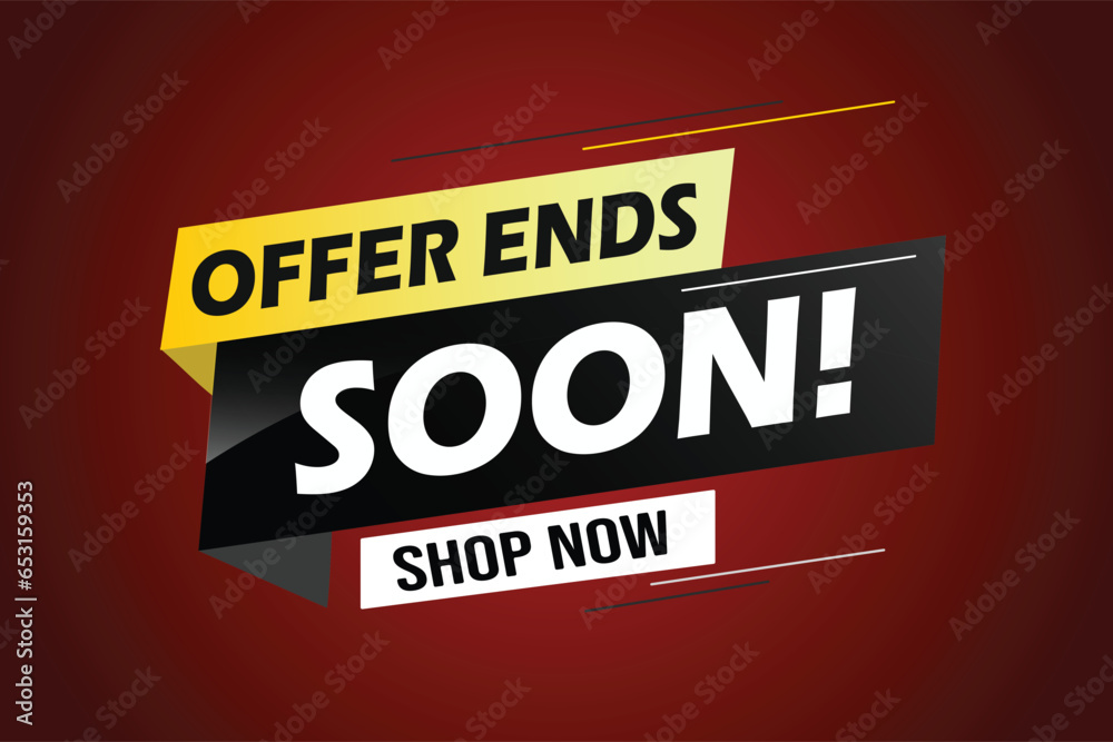 Offer ends soon. Poster flyer banner. Special offer price sign. Advertising discounts symbol. Thought speech bubble with quotes. Offer ends soon chat think megaphone message	
