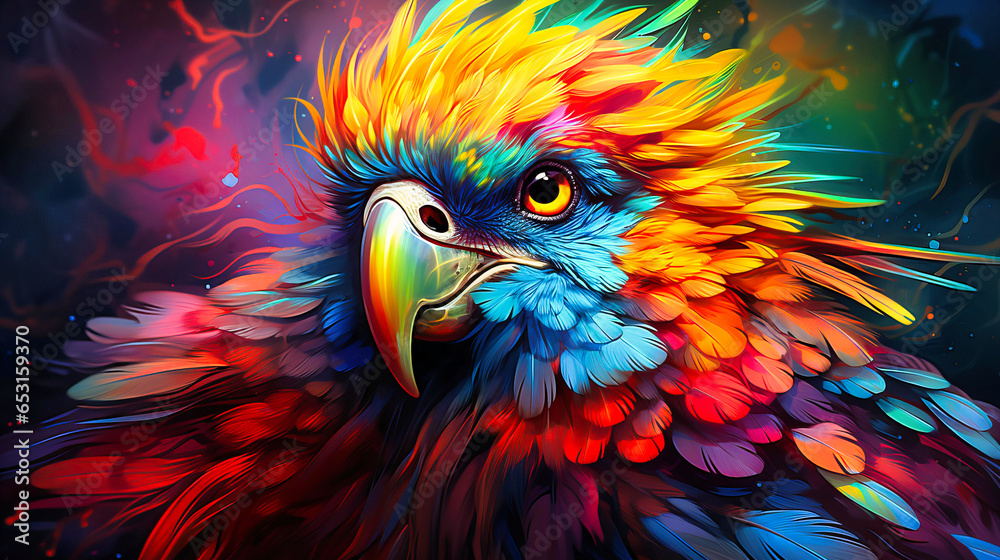 Obraz premium Vibrant plumage of a tropical bird