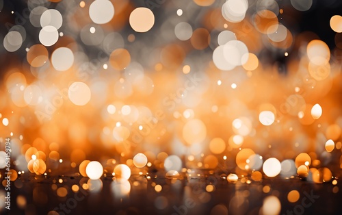 Blurred gold glitter sparkles bokeh luxury Christmas background photo